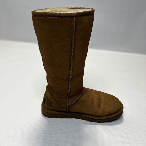 UGG Classic Tall Boot Chestnut Suede Sheepskin Shearling (SN 5815) Size 7 - Picture 5 of 16